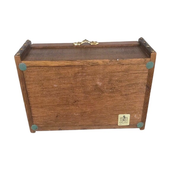 Vintage Royal London Wooden Jewelry Box Domed Trunk Treasure Chest Japan 1972 - Picture 6 of 8